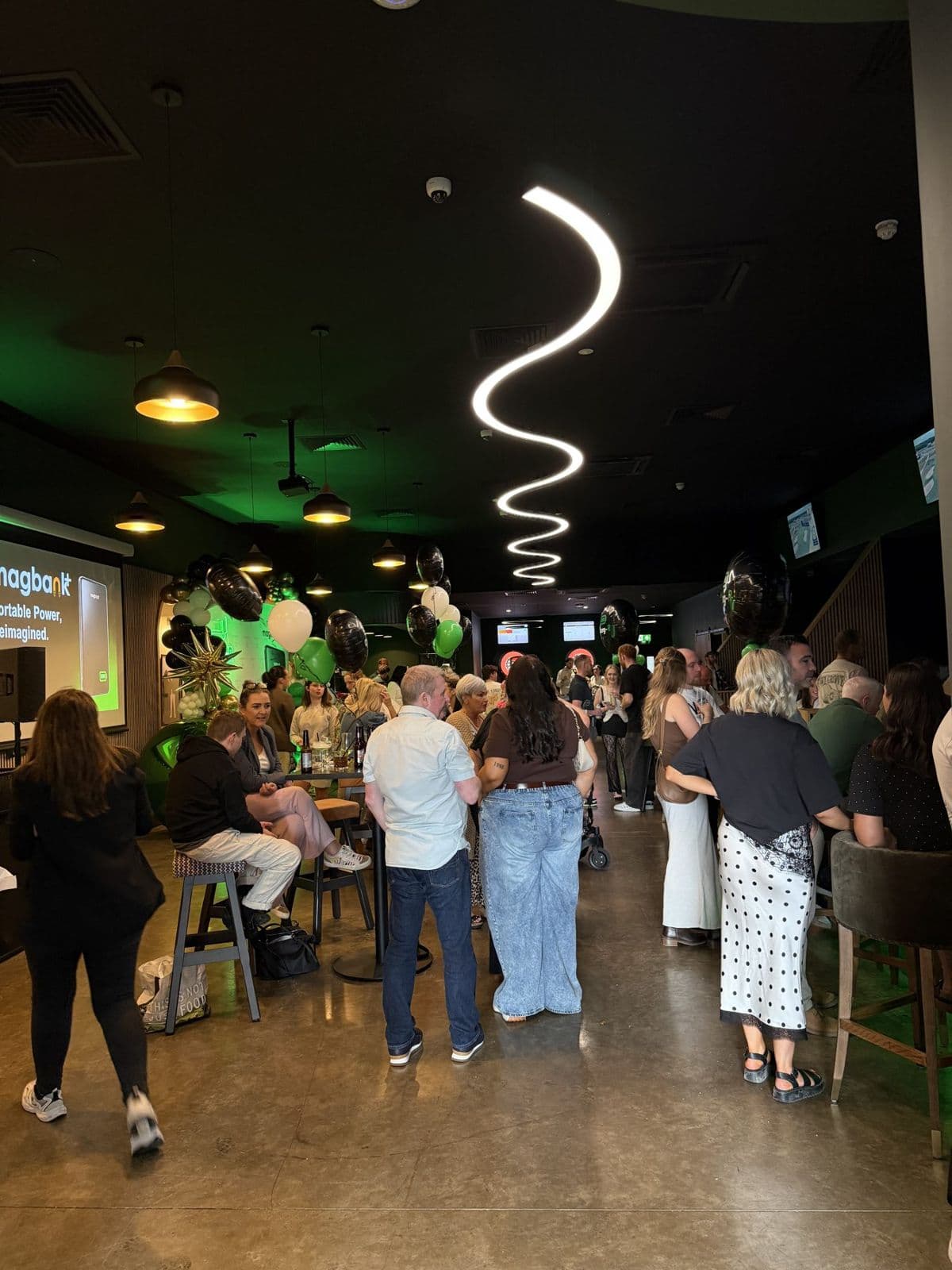 Busy event under the feature lighting