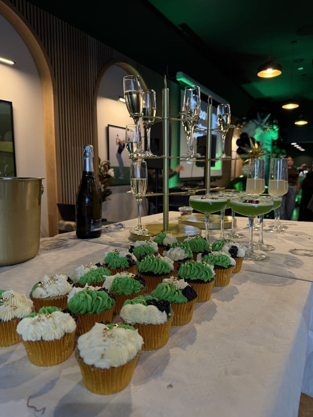 Themed cupcakes on the buffet