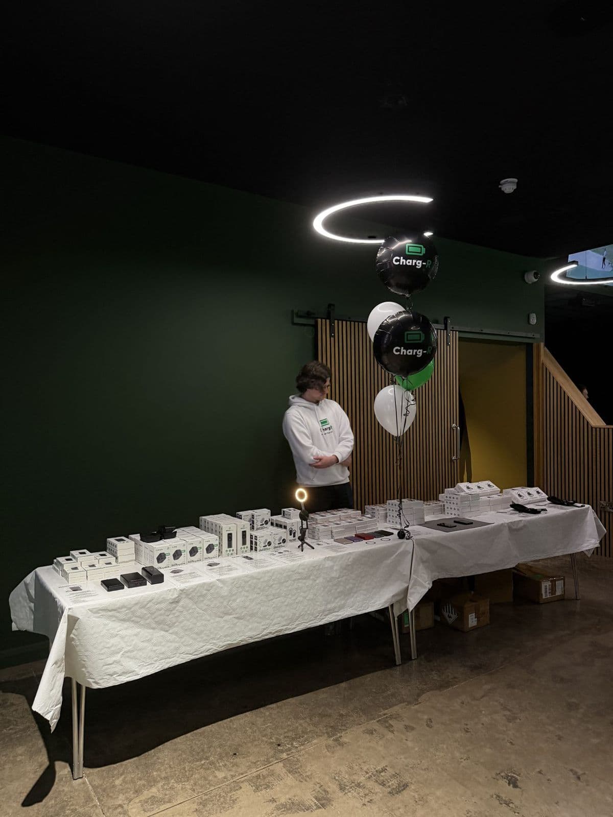 Long tables laid out for an event