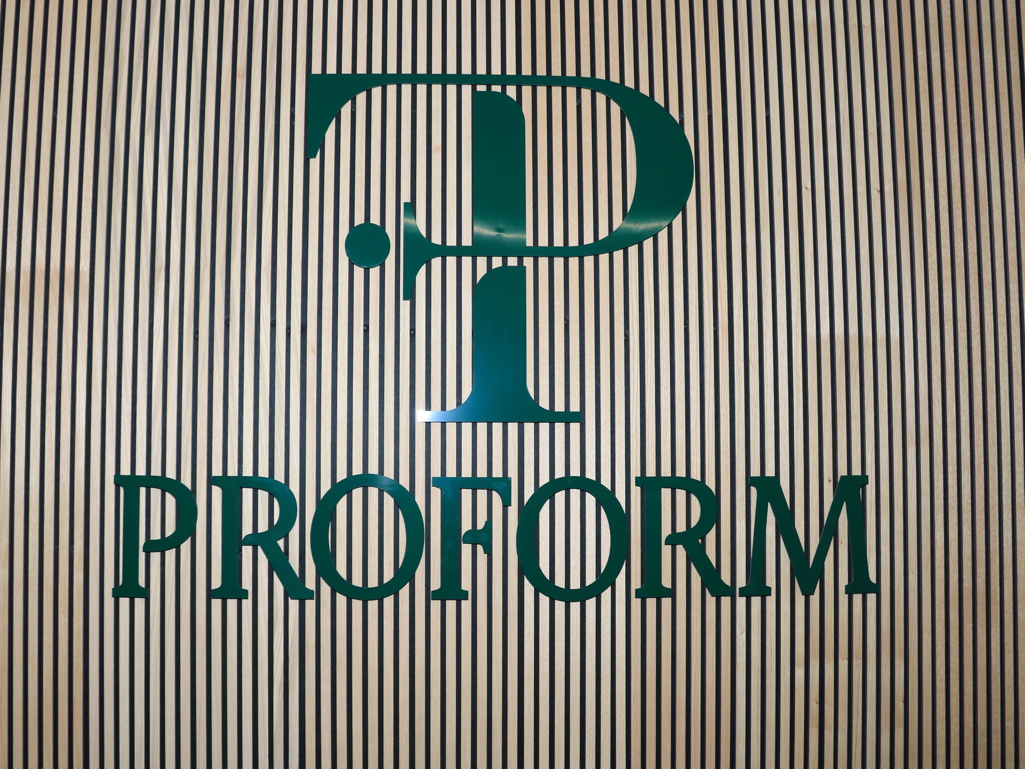 ProForm Golf branded wall inside the venue